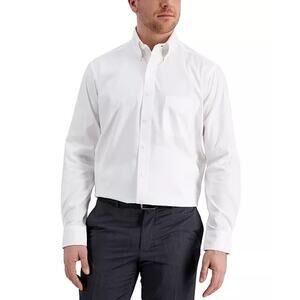 Club Room Regular Fit White Oxford Cotton Dress Shirt XXL 18 34/35